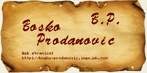 Boško Prodanović vizit kartica